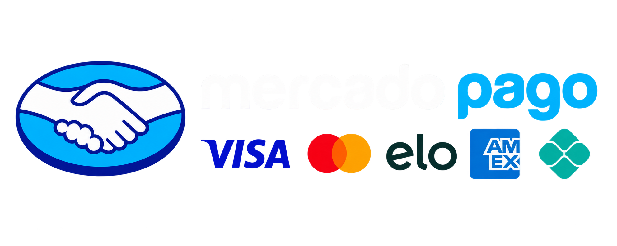Formas de pagamento aceitas: Visa, Mastercard, Elo, American Express e Hipercard via Mercado Pago